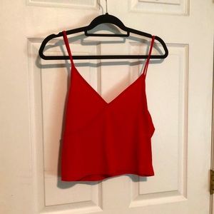 Red cropped top